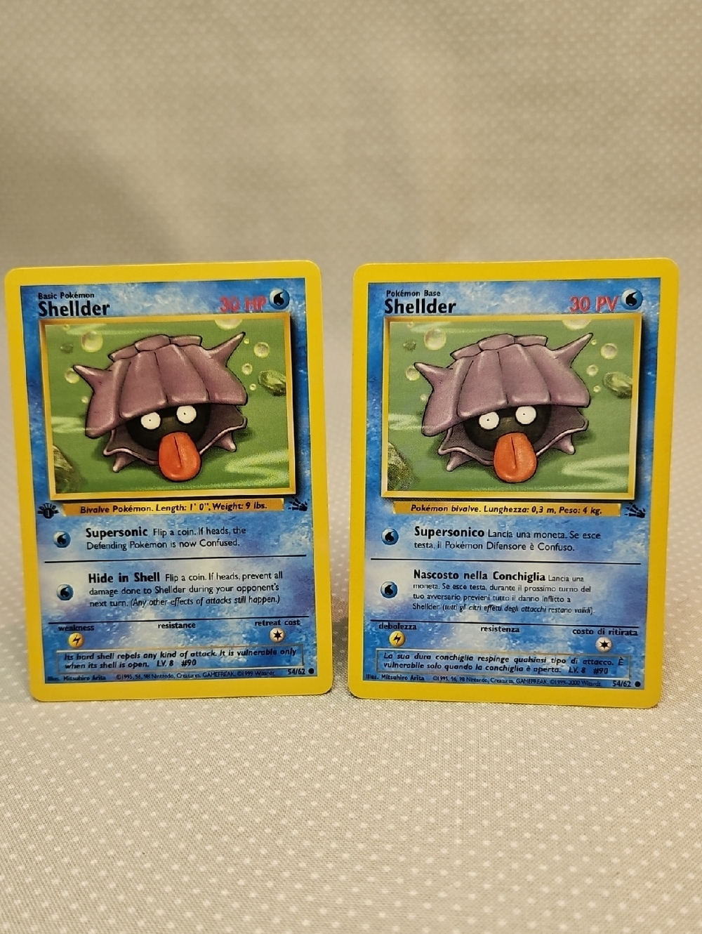 1999 Pokemon Shellder 54/62 Fossil 1st Edition & Regular Card Lot 1